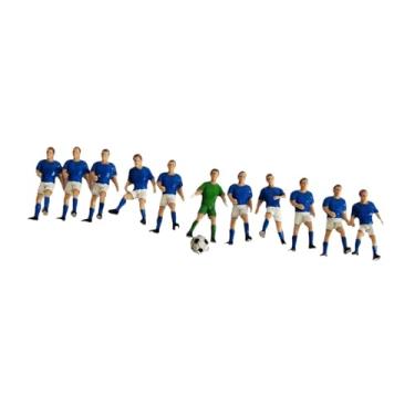 Imagem de JunZheHub 11 Peças Miniaturas de Jogadores de Futebol, Bonecos de Brinquedo, Diorama, Personagens, Tipos de Futebol, Jogador Azul