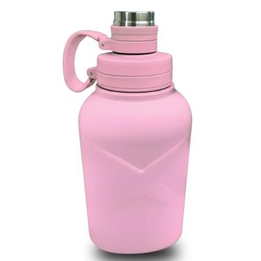 Imagem de Garrafa Térmica Inox 600ml Bocal Largo Parede Dupla Isolamento – Ideal para Academia, Viagens e Atividades ao Ar Livre (Rosa)