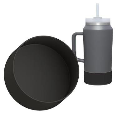 Imagem de Vmini Capa Protetora De Silicone Compatível Com Alça Copo Stanley Quencher 64 Oz, Antiderrapante Na Parte Inferior Para Acessórios - Preta