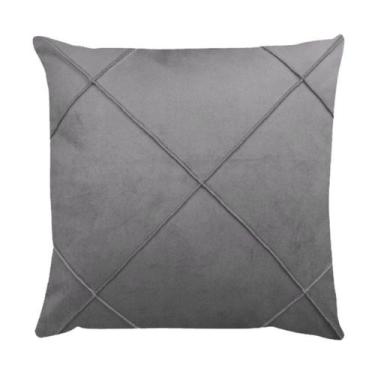 Imagem de Capa para Almofada Drapeada em Veludo Quadrada 60x60 com Enchimento Vá