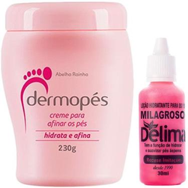 Imagem de Kit 1 Dermopés Creme Para Afinar Os Pés  + 1 Loção Milagroso Delima - 