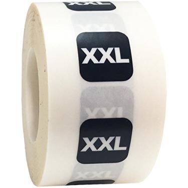 Imagem de Etiqueta de tamanho GG transparente com tamanho de roupa preta para vestuário de varejo 3,25 x 12,5 cm adesivos adesivos