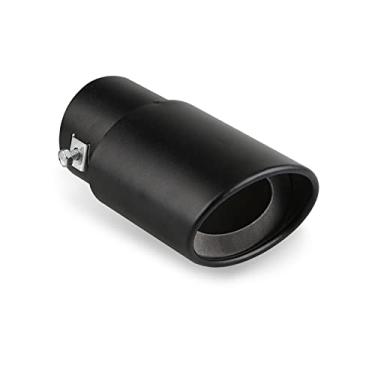 Imagem de Miytsya 1 Ponteira De Escapamento Para Carro, Entrada 6,9 Cm, Saída 8,4 Comprimento Total 14 Pontas Aço Inoxidável, Silenciador Universal Cromado Polido, Design Aparafusado (Preto/Reto)