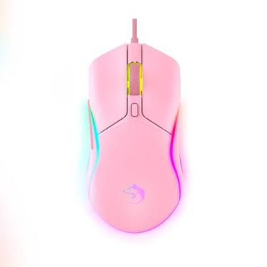 Imagem de Mouse Gamer Rosa LED RGB 8000DPI com Software Programável Sensor Gamer