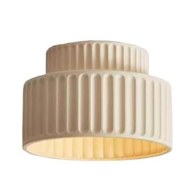 Imagem de TooJYHup Luminária Pendente Nórdica De Resina Feita À Mão, Estilo Japonês, Em Tom Creme, Luminária De Teto Simples Para Quarto, Sala De Estar, Corredor, Escritório (Creme)