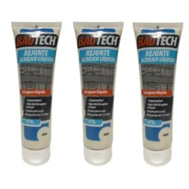 Imagem de Kit 3und Rejunte Acrílico Pronto Bautech Líquido Areia 470g