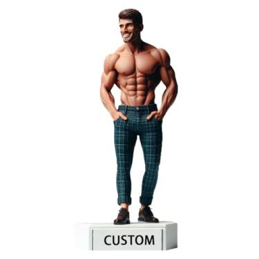 Imagem de Fit Gent Bobblehead feito à mão a partir da foto, presente ideal para fisiculturismo, maridos, amigos, honras, físico atlético, perfeito para decoração de academia, lembrança exclusiva para