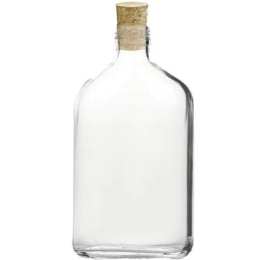 Imagem de Kit 5 Garrafinhas Cantil de Bolso 160ml em Vidro com Tampa de Rosca - Amostras e Whisky (Tampa Rolha de Cortiça)