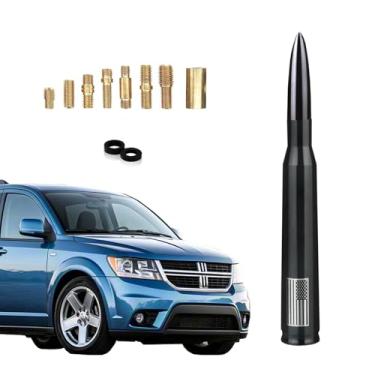 Imagem de Antena bullet de carro, caminhão, 50 cal, acessórios de rádio, substituição universal para GMC Sierra 1500 Chevy Dodge Ram Silverado 1500 2500 3500 Ford F150 F250 F350 decoração de caminhão (preto)