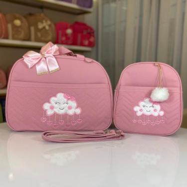 Imagem de Kit Bolsa Maternidade Mala para Bebê 2 peças Nuvem Mochila Passeio - F