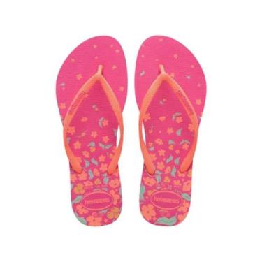 Imagem de Chinelo sandalia havaianas slim visuals, Rosa flux, 35/36