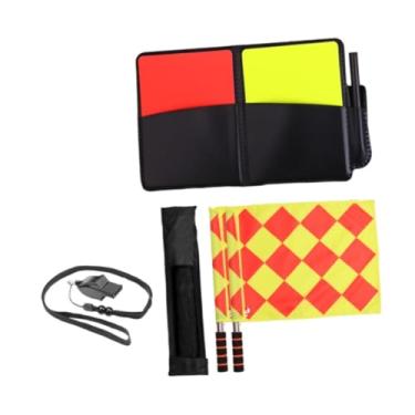Imagem de YIJU Kit de árbitro de futebol Bandeira de árbitro Equipamento de partida Bandeira de de futebol para jogos Competição