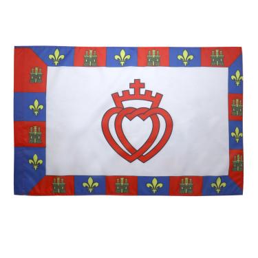 Imagem de Vendée Bandeira do brasão de armas 3' x 5' para um mastro - bandeiras católicas 90 x 150 cm - Banner 3x1,5 m com furo - AZ FLAG
