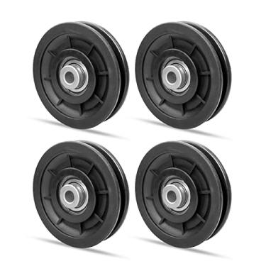 Imagem de Roda de polia de rolamento de nylon de 90 mm, rolamento silencioso de substituição para sistema de polia de equipamento de academia de garagem, rolamento universal à prova de desgaste carga máxima de trabalho de 453 kg