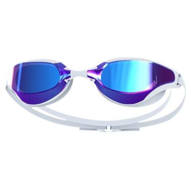 Imagem de CIADAZ Óculos de natação para adultos - Vedação de anel de silicone 3D Boa lente grande angular à prova de vazamentos Visão ampla Revestimento anti-UV Ponte nasal flexível dobrável Alta limpeza WQ