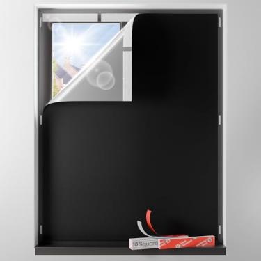 Imagem de Sumobaby Cortinas blecaute para quarto portáteis 106.7 cm x 147.3 cm, cortinas blackout sem broca com fitas de gancho e laço atualizadas, capa de janela 100% preta, persianas com isolamento térmico