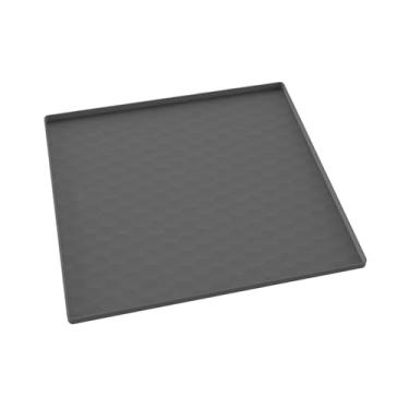 Imagem de ＫＬＫＣＭＳ Capa de silicone para máquina de lavar, capa prática de carregamento superior lavável para lavadora e secadora, tapete para piso do freezer superior, Cinza 60x60cm