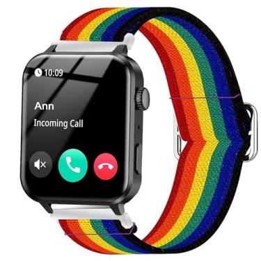 Imagem de Compatível com pulseiras IOWODO R30 Pro, pulseira ajustável Lamshaw 20 mm elástica elástica compatível com relógio inteligente IOWODO R30 Pro/TOUCHELEX Gaea Series K802 1.28 / RLQA 54 1,8 polegadas