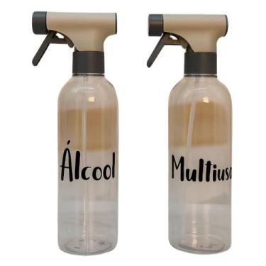 Imagem de Kit 2 Borrifador Spray Multiuso Manual Limpeza 500ml C/ Etiquetas - Ou