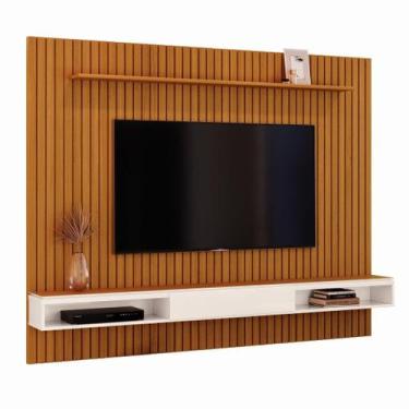 Imagem de Home Suspenso MT Ripado 2.17m Para TV Até 75'' Polegadas Cor Cedro / O