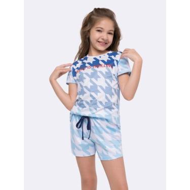 Imagem de Pijama Manga Curta com Short Infantil - Veggi, Branco, 6, Meninas