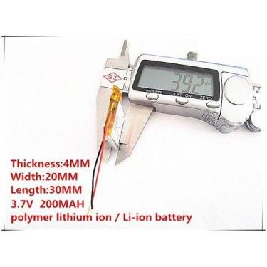 Imagem de Bateria  3,7v   200mah 4mm X 20mm X 30mm  402030 Com (20pcs) - bgb