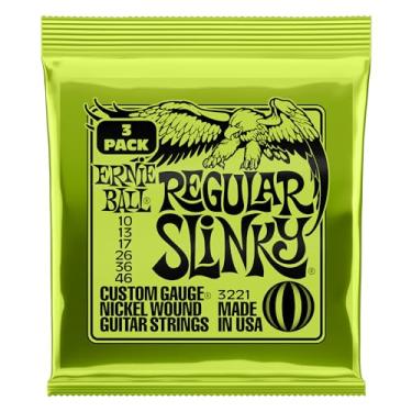Imagem de Cordas para guitarra elétrica Ernie Ball Regular Slinky, revestimento de níquel, calibre 10-46