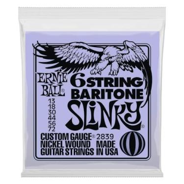 Imagem de Cordas de guitarra elétrica 6 cordas Ernie Ball Skinny Top Heavy Bottom Slinky Nickel Wound P02839, calibre 13-72