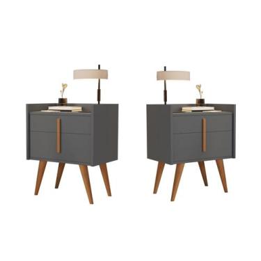 Imagem de Kit Com 2 Mesas De Cabeceira Quarto Retrô Decorativa Canto Lateral - D