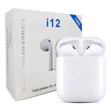 Imagem de Fone De Ouvido Bluetooth I12 Sem Fio Recarregável Branco - MULTIUTILID
