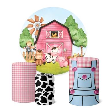 Imagem de Trio Capas Cilindro + Painel Sublimado 1,50m Fazendinha (K1FZD043)