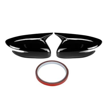 Imagem de 2PCS ABS Auto Car Body Side Door Espelho Retrovisor Tampa Tampa Shell Habitação Adesivo Guarnição Compatível Para Kia K3 Cerato Forte 2014-2017(Glossy Black)
