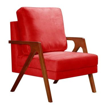 Imagem de Poltrona Kiara Decorativa Moderna Confortável Sala Recepção Flecha Vermelho