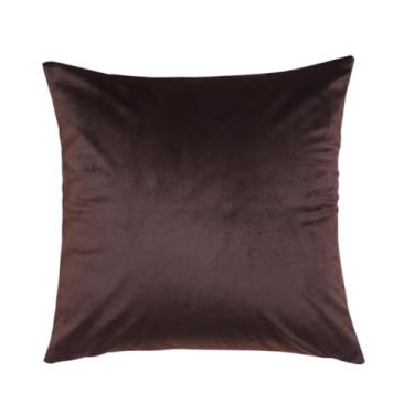 Imagem de Almofadas Coloridas 45x45cm em Suede com Enchimento (1, Marrom, Quadrado)