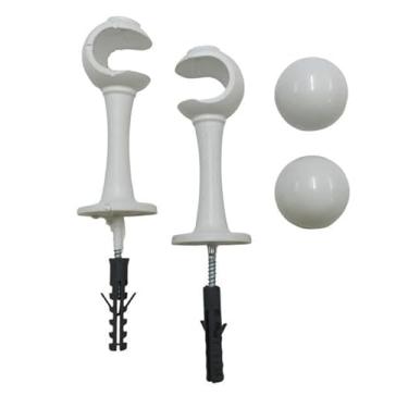 Imagem de Suporte Para Cortina Varão Simples Par C/Ponteira 19mm - Branco