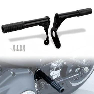 Imagem de WOWTK Barra de travamento de passageiro/deslizante de quadro para Harley Softail 2018-2024, para Low Rider/Street Bob/Heritage Classic/Fat Boy/Breakout/Deluxe/Sport Glide/Slim/Padrão, Preto brilhante