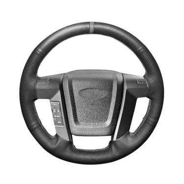 Imagem de Belinous Capa de volante de couro com cadarço, costurado à mão no envoltório, envoltório de direção compatível com Ford 2009-2014 F-150/2014 F-150 Tremor/2010 2011 F-150 Harley-Davidson/2009 F-150