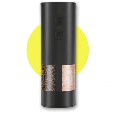 Imagem de Moedor de Sal e Pimenta Elétrico Automático 2 em 1, Saleiro e Pimenteiro Recarregável USB com Moagem Ajustável