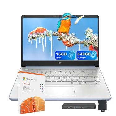 Imagem de HP Laptop Stream HD de 14 polegadas, processador Intel N150, 16 GB de RAM, 640 GB de armazenamento (128 GB UFS+ conjunto de estação de ancoragem de 512 GB), placa de vídeo Intel, webcam, Wi-Fi 6, 1