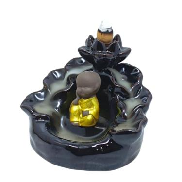 Imagem de Incensário Cascata Folhas Com Monge