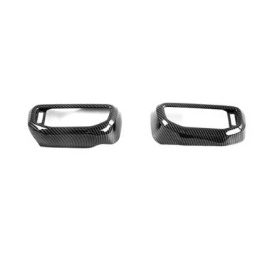 Imagem de Keptrim Acabamento do painel de ar condicionado lateral do console central de fibra de carbono ABS para Ford Explorer 2020 2021 2022 2023, 2 peças