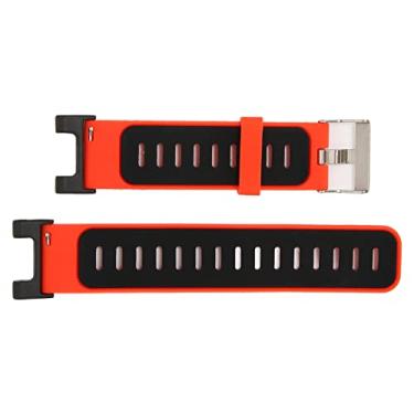 Imagem de Generic Sport Watch Silicone Tire, Alça de Relógio de Duas Cores Suaves e Macias para T-Rex (Preto vermelho)