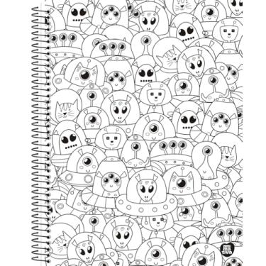 Imagem de Caderno Universitário Animativa, 10 matérias, 160 folhas, Capa Dura, Color Quest, Pacote com 4