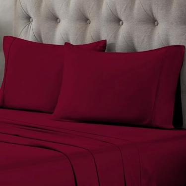 Imagem de Superior Fronhas de algodão egípcio 300 fios, conjunto de 2 fronhas, capa de almofada moderna, básicos de conforto, itens essenciais de cama, detalhes de cama, pacote com 2 - tamanho king, vinho