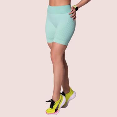 Imagem de Short Sem Costura Selene Sport Academia Fitness Feminino, Verde mescla