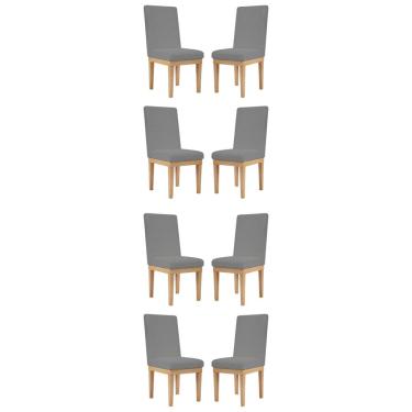 Imagem de KIT 8 Cadeiras Estofadas Reforçada para Sala de Jantar Linho