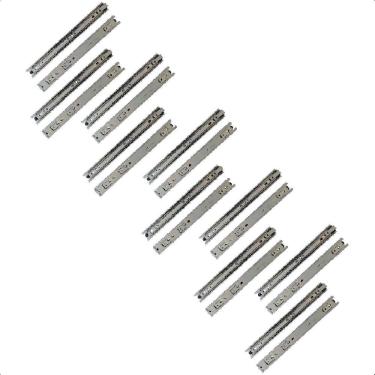 Imagem de 20Corrediças Telescópicas 35Cm Gaveta Trilho Zinca. 10Pares
