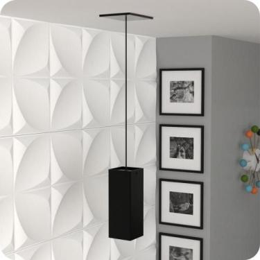 Imagem de Pendente Industrial Preto Quadrado Moderno Luminária ELG - HomeFull