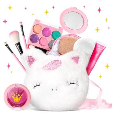 Imagem de Kit de maquiagem ULOVEME Kids lavável para meninas de 4 a 6 anos com b