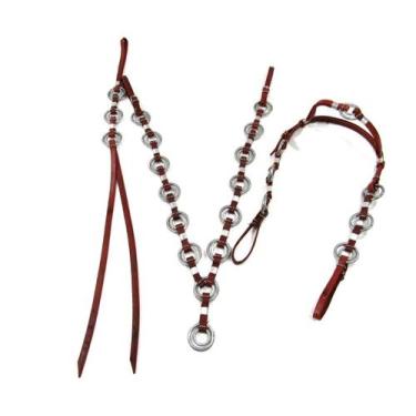 Imagem de Kit Traia Havana Completo Com Cabeçada + Peitoral Argolado + Chicote R